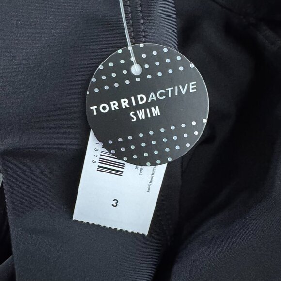Torrid‎ High Rise Strappy 3.5" Swim Shorts Bottom 3X Black Solid NWT SW-2084 - Picture 7 of 11